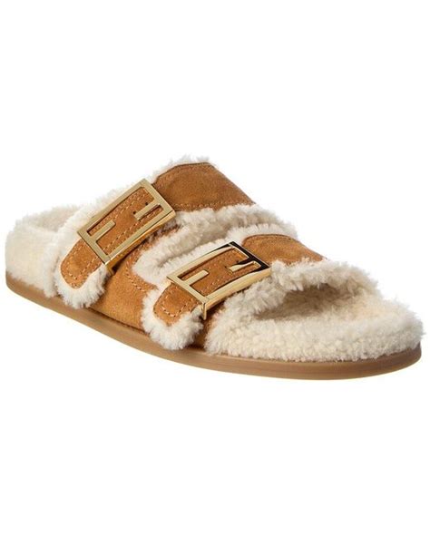 fendi brown suede shoes|Fendi shearling sandals.